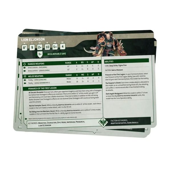 Datasheet Cards: Dark Angels