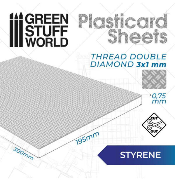Plasticard: Thread Double Diamond Textured Sheet