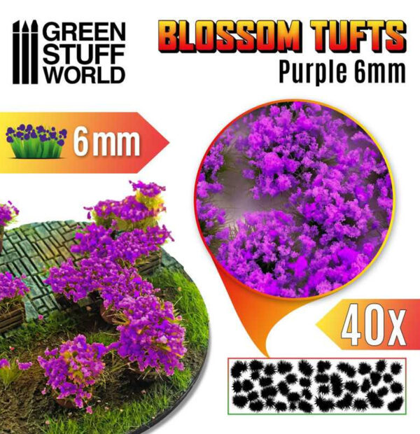 Blossom Tufts: Purple Flowers 6mm