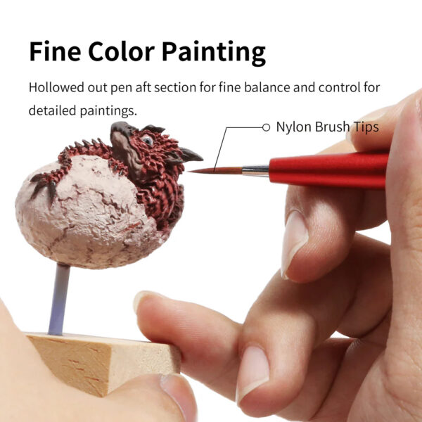Aluminum Shank Interchangeable Fine Tip Brush (Red)