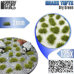 Static Grass Tufts 2 mm Dry Green