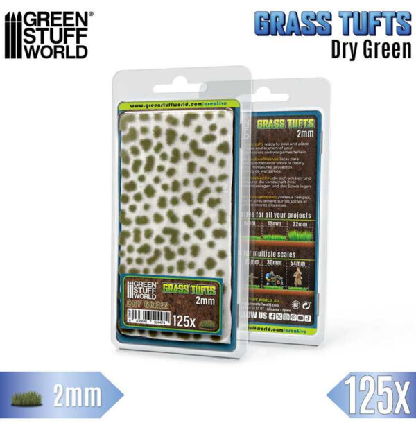 Static Grass Tufts 2 mm Dry Green