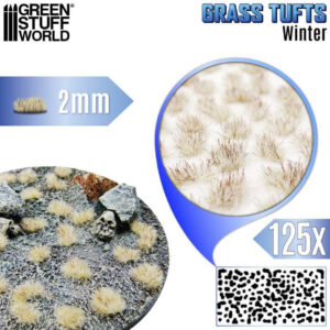 Static Grass Tufts 2 mm Winter White